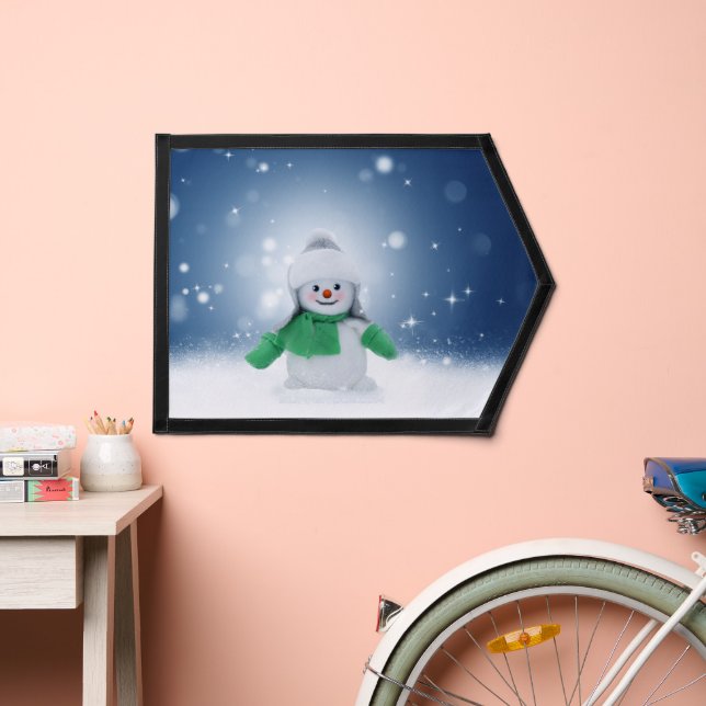 Christmas winter snowman SlipperyJoe green scarf m Pennant (Insitu 2)