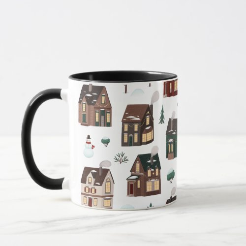 Christmas Winter Snowy Houses Mug