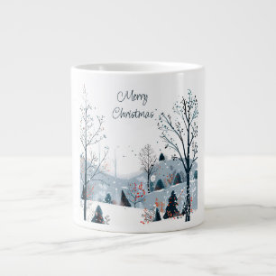 Christmas winter snowy landscape Merry Christmas Giant Coffee Mug