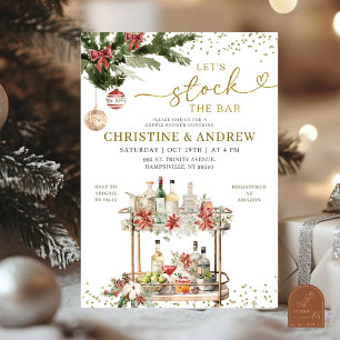 Christmas Winter Stock the Bar Couple Shower Invitation