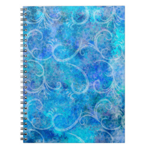 Christmas Winter Storm Victorian Filigree Swirls B Notebook