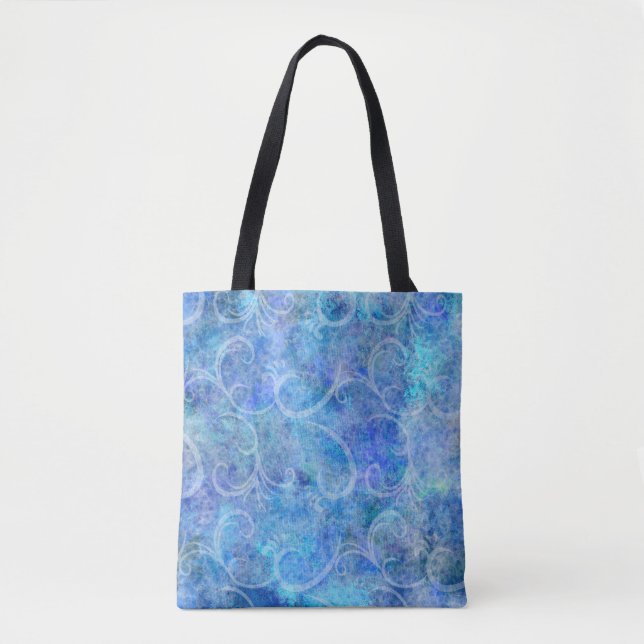 Christmas Winter Storm Victorian Filigree Swirls B Tote Bag (Front)