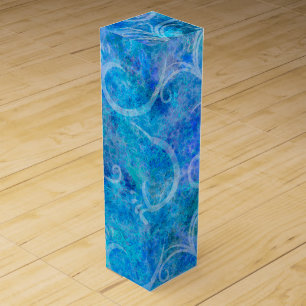 Christmas Winter Storm Victorian Filigree Swirls B Wine Box