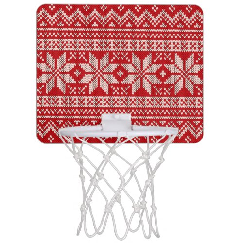 Christmas Winter Sweater Knitting Pattern _ RED Mini Basketball Hoop