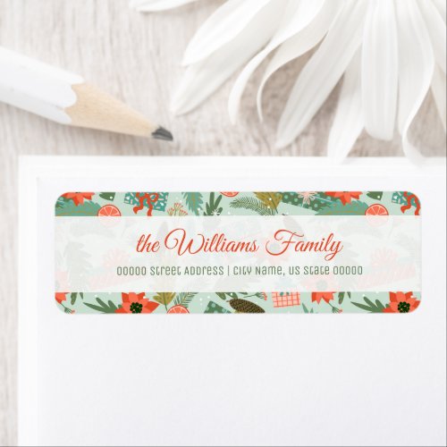 Christmas Winter Theme Sage Green Return Adress Label