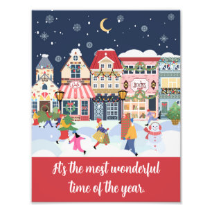 Christmas Winter Town Village Quote Photo Print