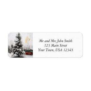 Christmas Winter Tree Label