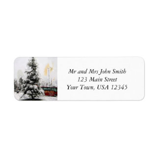 Christmas Winter Tree Label