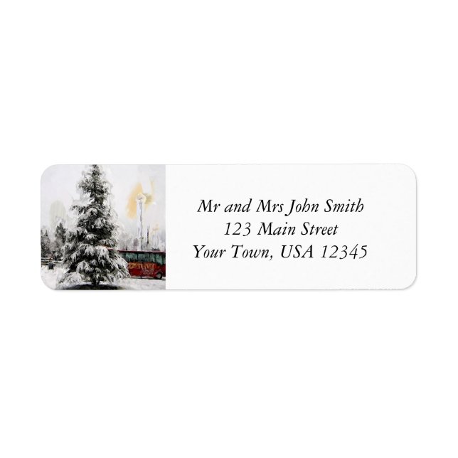 Christmas Winter Tree Label (Front)