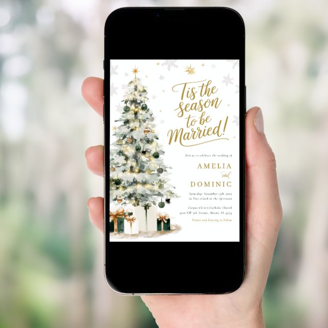 Christmas Winter Tree Wedding Invitation (Front Digital)