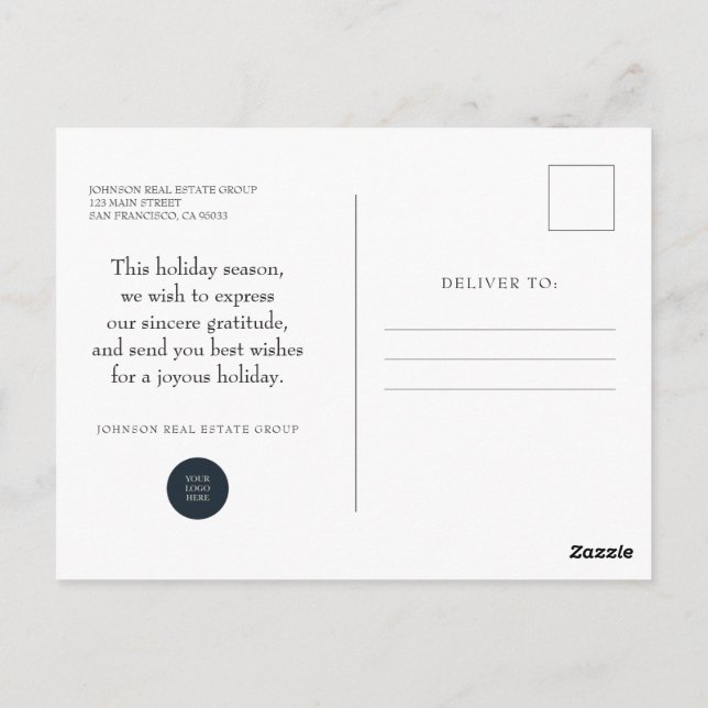 Christmas Winter Village  | Happy Holidays Postcard (Back)