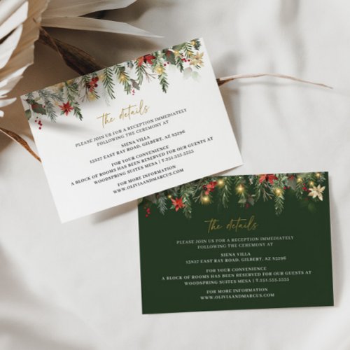 Christmas Winter Wedding Details Enclosure Card