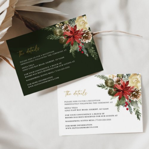 Christmas Winter Wedding Details Enclosure Card