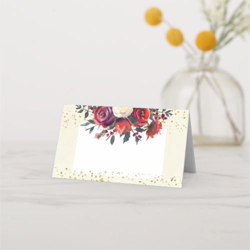 christmas winter wedding holiday place card holly