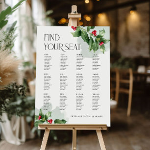 Christmas Winter Wedding Seating Chart Sign