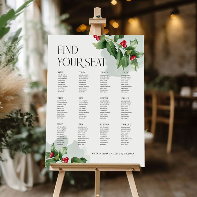 Christmas Winter Wedding Seating Chart Sign (Creator Uploaded)
