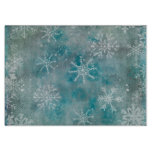 Christmas Winter White Snowflakes On Blue  Cutting Board