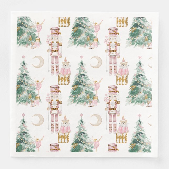 Christmas winter wonderland candy Nutcracker  Paper Dinner Napkins (Front)