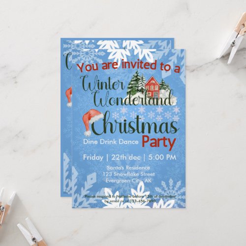 Christmas Winter Wonderland Corporate Party Invitation