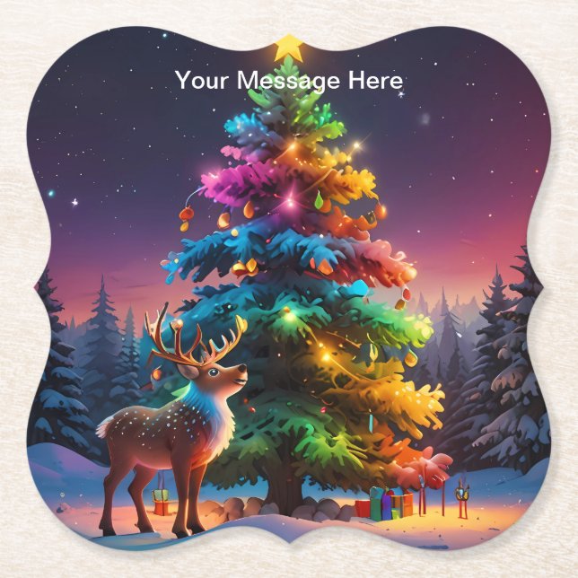 Christmas Winter Wonderland Holiday Season Paper Coaster (Front)