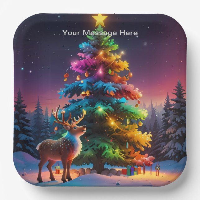 Christmas Winter Wonderland Holiday Season Paper Plates (Front)