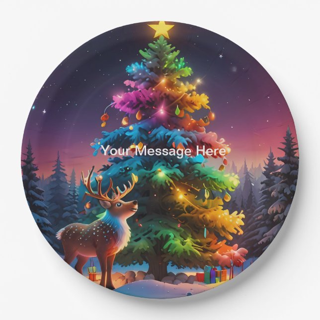 Christmas Winter Wonderland Holiday Season Paper Plates (Front)