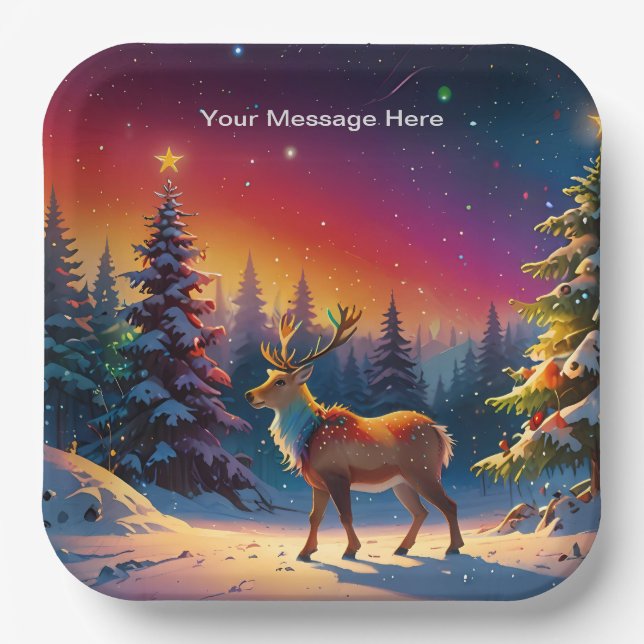 Christmas Winter Wonderland Holiday Season Paper Plates (Front)