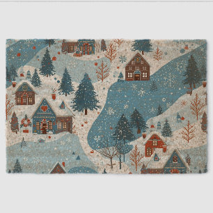 Christmas Winter Wonderland Snow Village Fiber Doormat