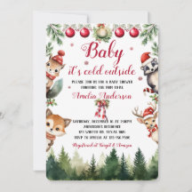 Christmas Winter Woodland Animals Baby Shower
