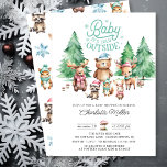 Christmas Winter Woodland Animals Baby Shower Invitation<br><div class="desc">This cute winter baby shower invitation features the saying "Baby It's Cold Outside" and the cutest little woodland animals dressed in hats and scarves - deer, bear, moose, raccoon, and bunny with scattered snowflakes. The invitation is set on a simple white background with the date, time, and location of the...</div>