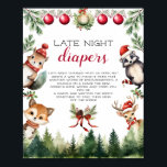 Christmas Winter Woodland Animals Poster<br><div class="desc">This Watercolor Christmas Winter Woodland Animals Poster will add a touch of whimsical charm to your baby shower, making it an unforgettable and heartwarming celebration. With its woodland-themed design and adorable animals, it's perfect for setting a festive and joyful atmosphere.🦊🎄🐿️ All texts are fully customizable to suit your unique event....</div>