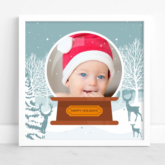 Christmas Winter Woodland Photo Snow Globe Poster (Creator Uploaded)
