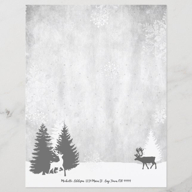 Christmas Winterscape Personalize Stationery Paper (Front)