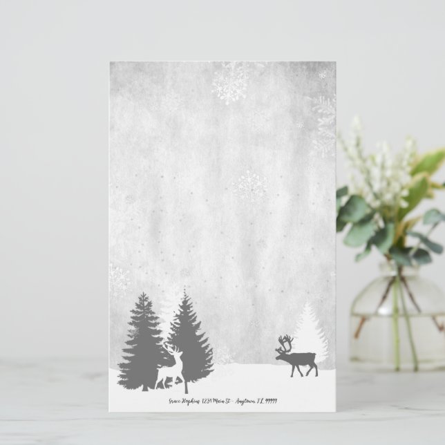 Christmas Winterscape Personalized Stationery (Standing Front)