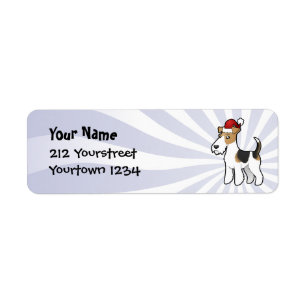 Christmas Wire Fox Terrier Label