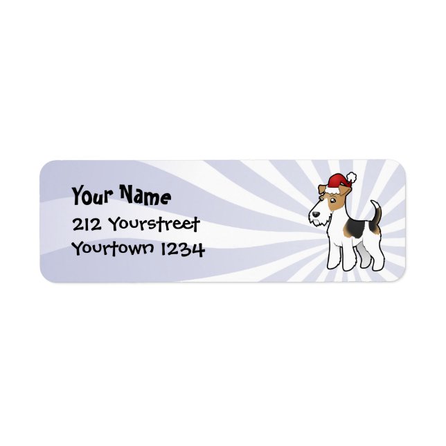 Christmas Wire Fox Terrier Label (Front)