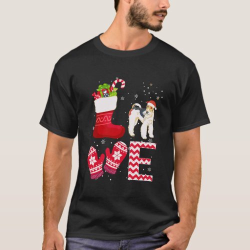 Christmas Wire Fox Terrier Lover Gifts Wire Fox Te T_Shirt