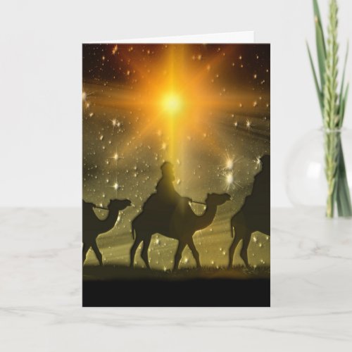 Christmas Wise Men Golden Star of Bethlehem Holiday Card