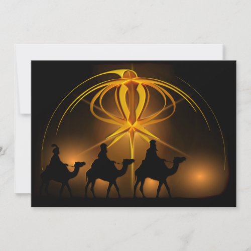 Christmas Wise Men Golden Star of Bethlehem Holiday Card