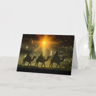Christmas Wise Men Golden Star of Bethlehem Holiday Card