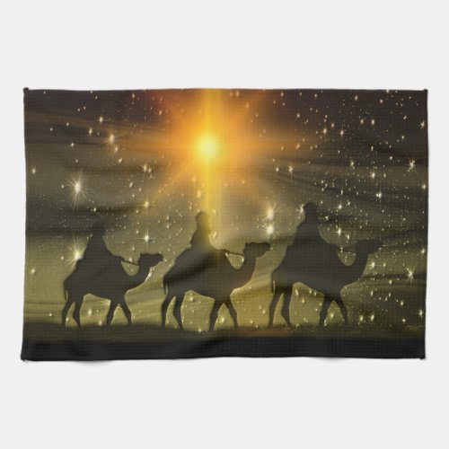 Christmas Wise Men Golden Star of Bethlehem Kitchen Towel
