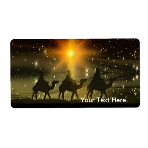 Christmas Wise Men Golden Star of Bethlehem Label