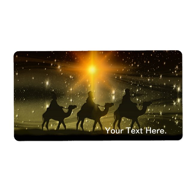Christmas Wise Men Golden Star of Bethlehem Label (Front)