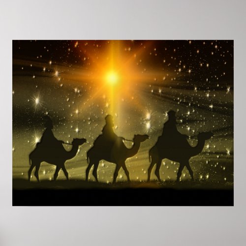 Christmas Wise Men Golden Star of Bethlehem Poster