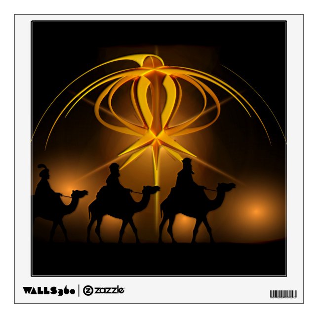 Christmas Wise Men Golden Star of Bethlehem Wall Sticker (Front)