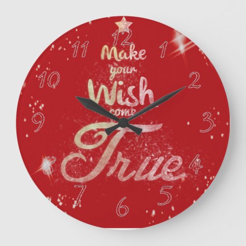 Christmas wish come true large clock