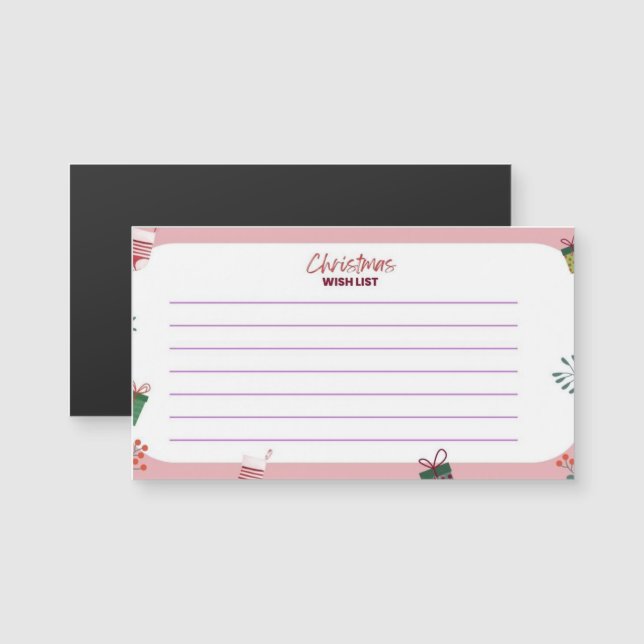Christmas Wish List Card (Front/Back)