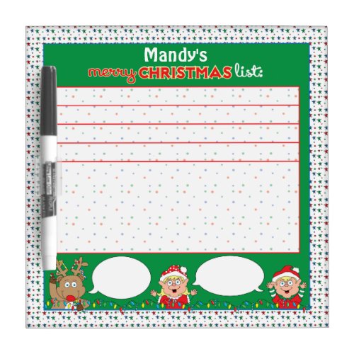 Christmas Wish List Dry Erase Board