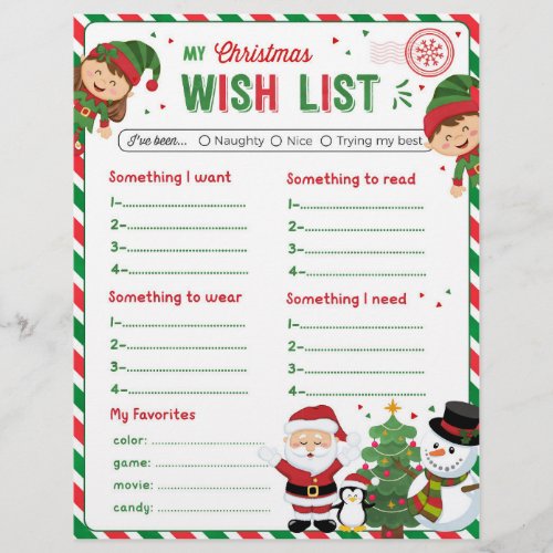 Christmas Wish List for kids