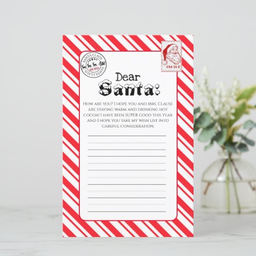 Christmas Wish List Letter